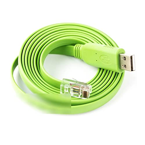 AJOHBM Cavo console USB Compatible With RJ45 RS232 Cavo di convertitore dell'adattatore seriale Compatibile con il rollover del router Cis-Co con supporto chipset Win7/8/10 (Size : 16.4ft, Color : Green)