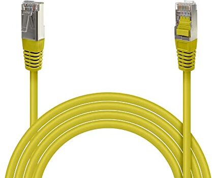 Waytex 33512 RJ45-Cavo di Rete Cat6 schermato, FTP, Lunghezza 2 m, Colore: Giallo