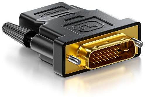 deleyCON Adattatore HDMI su DVI Connettore HDMI su DVI (24+1) (19pol) 1080p Full HD 1920x1200 Nero