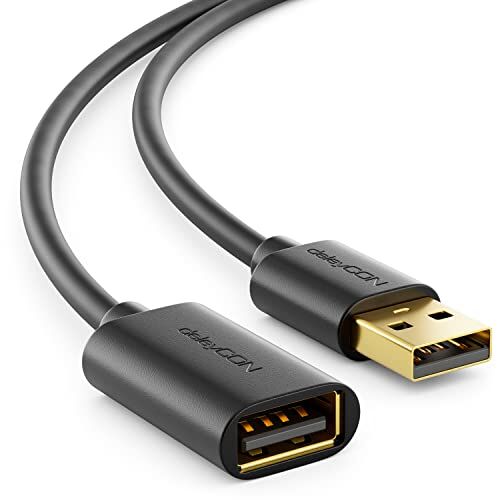 deleyCON 1,5m USB 2.0 ad Alta Velocità Cavo di Prolunga USB A-presa USB A Nero