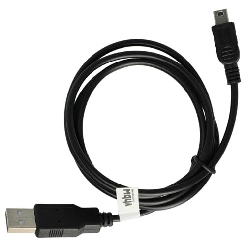 vhbw Cavo di alimentazione mini USB 1.0m compatibile con Sony Cybershot DSC-H1, DSC-H2, DSC-H5, DSC-L1, DSC-N1