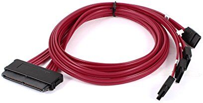 Ruilogod SFF-8484 SAS 32P a 4x SATA 7-pin di trasferimento dati via cavo 1M Rosso