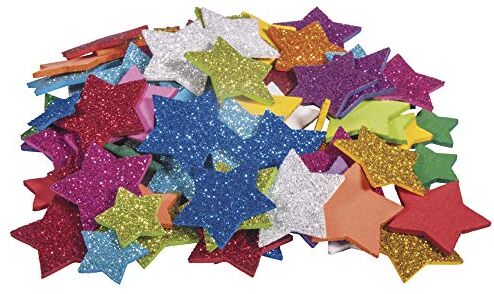 Rayher Gommapiuma stelle glitter, 2+3cm ø, adesivo, bus.blis. 100pz