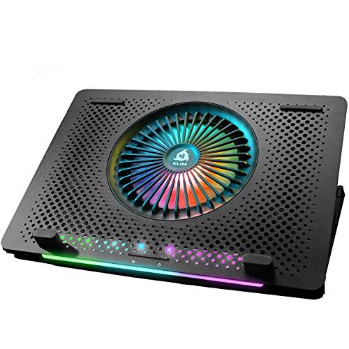 KLIM Orb + Base di raffreddamento RGB per PC portatili da 11" a 15,6" + Supporto di raffreddamento per laptop da gaming + USB + Stabile + Compatibile con Mac e PS4 + Novità Versione