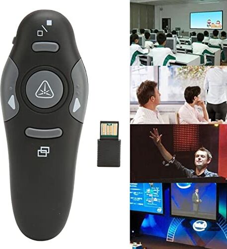 Annadue Clicker di Presentazione, Clicker PowerPoint Remoto Presentatore Wireless da 15m, Clicker USB da 2,4 GHz per Presentazioni PowerPoint Slide Advancer Clicker, per Computer, Laptop