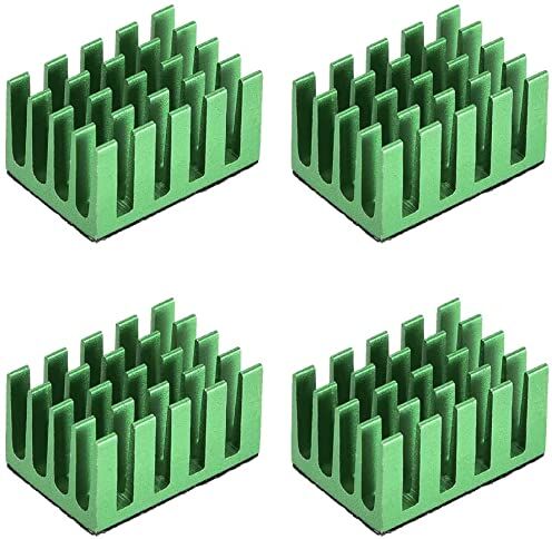 Generic XYWHPGV 11x20x14mm Dissipatore di calore autoadesivo in alluminio verde per raffreddamento di stampanti 3D 4 pezzi(7a562 43fdd 7ac8b 13eb7 f7557 68fd4