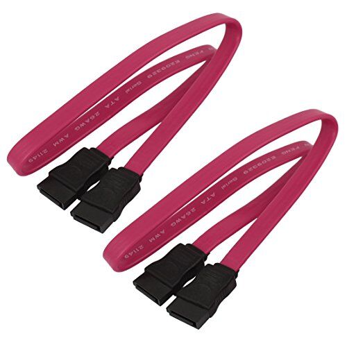 Ruilogod Trasferimento dati 7pins SATA Femmina a femmina Adattatore HDD Cable Red 2 PCS