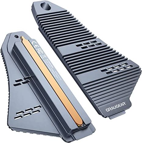 GRAUGEAR HeatPipe Dissipatore di calore per M.2 NVMe SSD 22110, 2280, 2260, 2242, 2230, adatto per espansione della memoria PlayStation®5, 4 dischetti termici inclusi G-PS5HS04