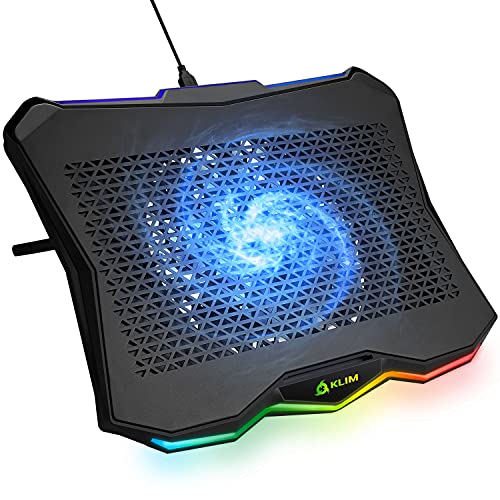 KLIM Rainbow + Base di raffreddamento RGB per PC Portatili da 11" a 17" + Alimentata USB + Supporto di raffreddamento per laptop da gaming + Stabile e Robusto + Ampia compatibilità
