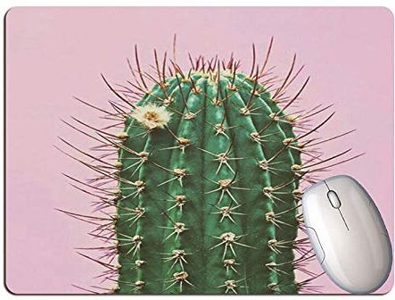 FGHOMEAQBD Mouse pad-24 * 20cm_1 di Gomma Antisdrucciolevole del Computer dell'ufficio di Protezione dell'ambiente Verde Geometrico del Cactus