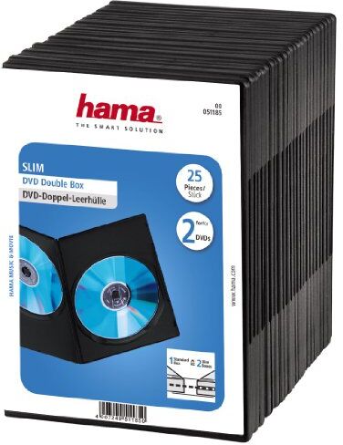 Hama Custodia Dvd Doppia 25, Colore: Nero