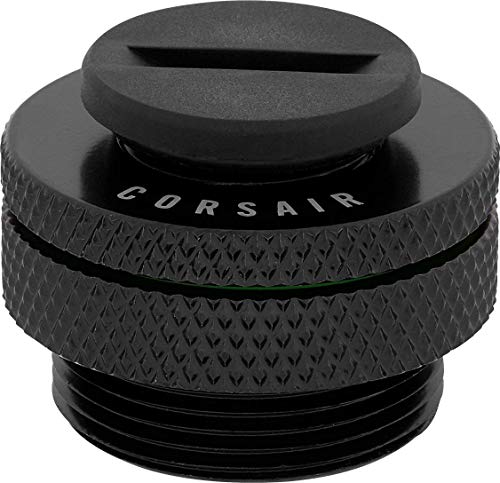 Corsair Hydro X Serie, Porta di Riempimento XF (Filettature BSPP G1/4” Standard, Meccanismo di Rotazione a Tenuta, Riempiment/Drenaggio Senza Difficoltà, Ghiera di Blocco Filettata) Nero, Taglia unica