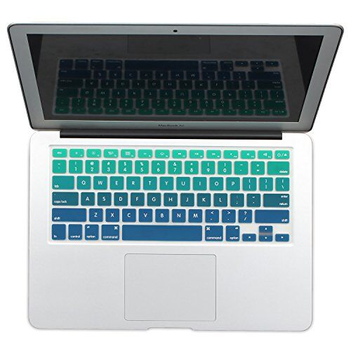 Batianda Cover protettiva in silicone per tastiera a colori Ombre per MacBook Air 13" MacBook Pro 13" 15" 17" (con o senza display Retina out), colore: Verde sfumato