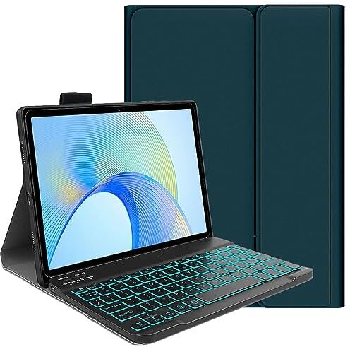 FKQLH Tastiera Custodia per Xiaomi Pad 6S Pro 12,4'', Italiana Layout Tastiera Retroilluminata Rimovibile Magnetic Wireless Bluetooth Cover con Supporto per Xiaomi Pad 6S Pro 12,4 Pollici, Verde