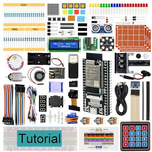 Freenove Ultimate Starter Kit for ESP32-WROVER (Included) (Compatible with Arduino IDE), Onboard Camera Wireless, Python C, 814-Page Detailed Tutorial, 240 Items, 127 Projects