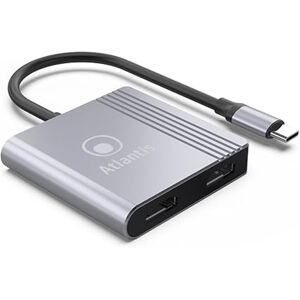 Adattatore Atlantis Land Type C a Doppio HDMI - 4K 30Hz - Grigio Adattatore Atlantis Land Type C a Doppio HDMI - 4K 30Hz - Grigio