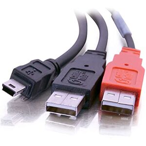 C2G Cables To Go Cbl Cavo Y da USB 2.0 mini-b maschio a 2 USB A maschio, colore: Nero C2G Cables To Go Cbl Cavo Y da USB 2.0 mini-b maschio a 2 USB A maschio, colore: Nero