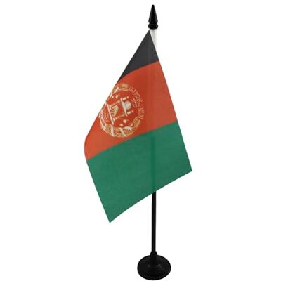 AZ FLAG Bandiera da Tavolo Afghanistan 15x10 cm Base Plastica Uso interno bandiera da tavolo afgana افغانستان finitura cucita e bordi rinforzati con asta in plastica e base in plastica AZ FLAG Bandiera da Tavolo Afghanistan 15x10 cm Base Plastica Uso interno bandiera da tavolo afgana افغانستان finitura cucita e bordi rinforzati con asta in plastica e base in plastica