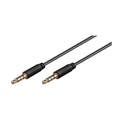 goobay Cavo di Collegamento Audio AUX, Stereo da 3.5mm e 4 Pin, Slim, CU, Nero, 1.5m Lunghezza del Cavo goobay Cavo di Collegamento Audio AUX, Stereo da 3.5mm e 4 Pin, Slim, CU, Nero, 1.5m Lunghezza del Cavo