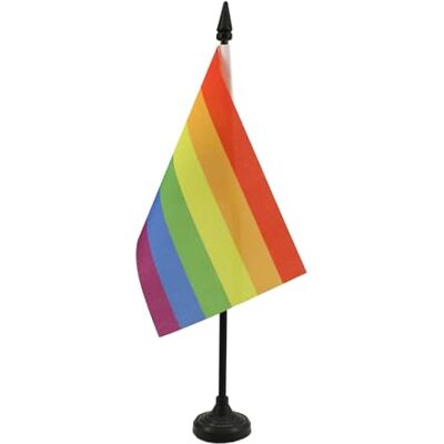 AZ FLAG Bandiera da Tavolo Arcobaleno 15x10 cm Base Plastica Uso interno bandiera da tavolo gay finitura cucita e bordi rinforzati con asta in plastica e base in plastica poliestere 100D AZ FLAG Bandiera da Tavolo Arcobaleno 15x10 cm Base Plastica Uso interno bandiera da tavolo gay finitura cucita e bordi rinforzati con asta in plastica e base in plastica poliestere 100D