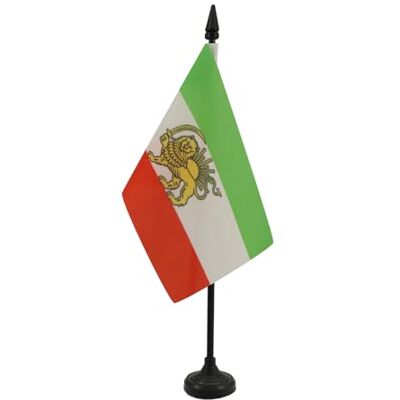 AZ FLAG Bandiera da Tavolo Iran antica 15x10 cm Base Plastica Uso interno bandiera da tavolo iraniana finitura cucita e bordi rinforzati con asta in plastica e base in plastica AZ FLAG Bandiera da Tavolo Iran antica 15x10 cm Base Plastica Uso interno bandiera da tavolo iraniana finitura cucita e bordi rinforzati con asta in plastica e base in plastica