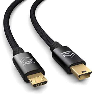 PAXO Cavo di collegamento USB OTG da 1 m, cavo da MICRO-USB a MINI USB, ricarica dispositivi USB MINI, cavo dati, cavo di ricarica, USB 2.0, nero PAXO Cavo di collegamento USB OTG da 1 m, cavo da MICRO-USB a MINI USB, ricarica dispositivi USB MINI, cavo dati, cavo di ricarica, USB 2.0, nero
