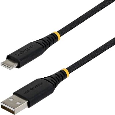 StarTech Cavo di Ricarica USB-A a USB-C da 3m, 15W (3A), Guaina con Doppio Strato Intrecciato in Nylon/TPE, Robusto Cavetto da USB-A 2.0 a USB Type-C StarTech Cavo di Ricarica USB-A a USB-C da 3m, 15W (3A), Guaina con Doppio Strato Intrecciato in Nylon/TPE, Robusto Cavetto da USB-A 2.0 a USB Type-C
