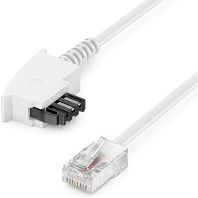 deleyCON 15m Cavo Router TAE-F su RJ45 (8P2C) Cavi di Collegamento Compatibile con DSL ADSL VDSL Fritzbox Internet Router Alla Presa Telefonica TAE Bianco deleyCON 15m Cavo Router TAE-F su RJ45 (8P2C) Cavi di Collegamento Compatibile con DSL ADSL VDSL Fritzbox Internet Router Alla Presa Telefonica TAE Bianco