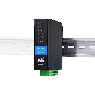 Waveshare Convertitore da RS485 a Ethernet a 2 canali Server Seriale Industriale Isolato, Funzionamento Indipendente a 2 canali RS485, Doppia porta Ethernet RJ45, Modbus/MQTT Gateway JSON Supporto Waveshare Convertitore da RS485 a Ethernet a 2 canali Server Seriale Industriale Isolato, Funzionamento Indipendente a 2 canali RS485, Doppia porta Ethernet RJ45, Modbus/MQTT Gateway JSON Supporto