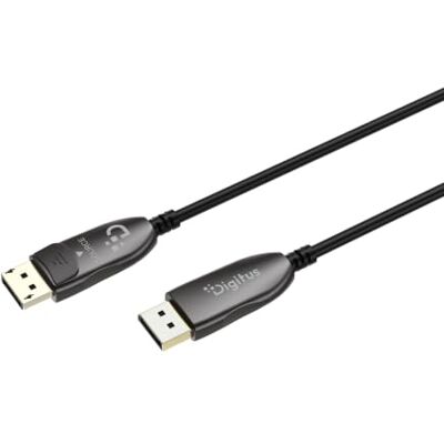 Digitus Cavo DisplayPort in fibra ottica – 30 m – UHD 8k 120 Hz – DP 2.1 HDR, VRR, ALLM, HDCP 2.3, CEC – UHBR 13,5 – 54 Gbps – Cavo ibrido AOC – Cavo in fibra ottica DisplayPort – Nero Digitus Cavo DisplayPort in fibra ottica – 30 m – UHD 8k 120 Hz – DP 2.1 HDR, VRR, ALLM, HDCP 2.3, CEC – UHBR 13,5 – 54 Gbps – Cavo ibrido AOC – Cavo in fibra ottica DisplayPort – Nero