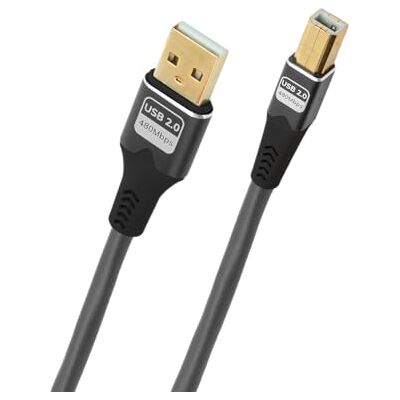 OEHLBACH Pulse AB Cavo USB tipo A a tipo B Velocità dati 480 Mbps, rivestimento in TPE, conduttore interno OFC, schermatura effettiva a 2 strati, antracite 10 m OEHLBACH Pulse AB Cavo USB tipo A a tipo B Velocità dati 480 Mbps, rivestimento in TPE, conduttore interno OFC, schermatura effettiva a 2 strati, antracite 10 m
