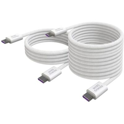 Mars Gaming MCA-100X2 Pack 2 Cavi USB-C Magnetici 100W PD 3.0 Bianco Mars Gaming MCA-100X2 Pack 2 Cavi USB-C Magnetici 100W PD 3.0 Bianco