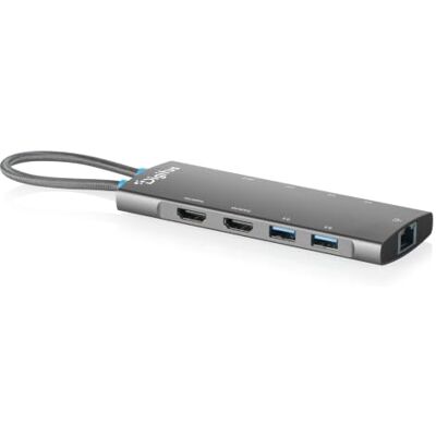 Digitus Docking station USB-C – 9 porte – 2x HDMI 2.0, 5x USB 3.2 Gen 1 1x RJ45 Gigabit Ethernet – UHD 4K 60 Hz – Power Delivery da 100 W – 9-in-1 – Grigio Digitus Docking station USB-C – 9 porte – 2x HDMI 2.0, 5x USB 3.2 Gen 1 1x RJ45 Gigabit Ethernet – UHD 4K 60 Hz – Power Delivery da 100 W – 9-in-1 – Grigio