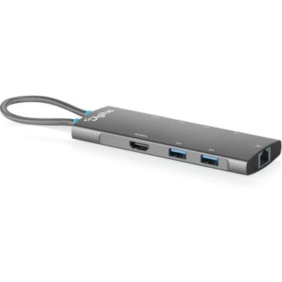 Digitus Docking station USB-C – 8 porte – 1x HDMI 2.0, 5x USB 3.2 Gen 1 1x RJ45 Gigabit Ethernet – UHD 4K 60 Hz – Power Delivery da 100 W – 8 in 1 – Grigio Digitus Docking station USB-C – 8 porte – 1x HDMI 2.0, 5x USB 3.2 Gen 1 1x RJ45 Gigabit Ethernet – UHD 4K 60 Hz – Power Delivery da 100 W – 8 in 1 – Grigio