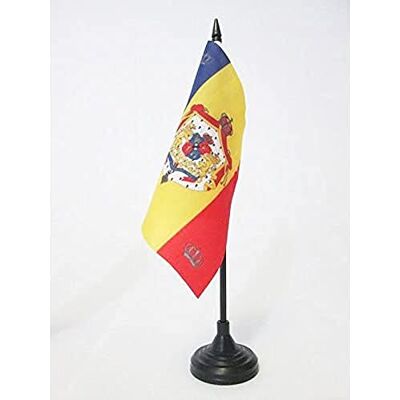 AZ FLAG Bandiera da Tavolo Standardo reale della Romania 1881-1946 15x15 cm Uso interno bandiera da tavolo del regno rumeno finitura cucita e bordi rinforzati con asta in plastica e base in plastica AZ FLAG Bandiera da Tavolo Standardo reale della Romania 1881-1946 15x15 cm Uso interno bandiera da tavolo del regno rumeno finitura cucita e bordi rinforzati con asta in plastica e base in plastica