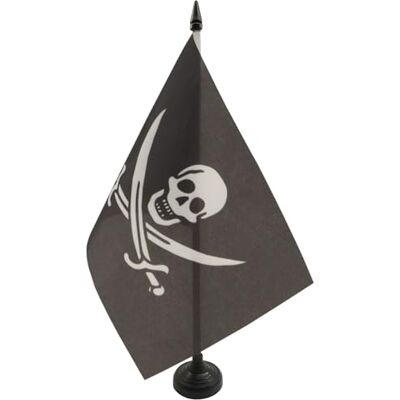 AZ FLAG Bandiera da Tavolo Pirata Jack Rackham 21x14 cm Base Plastica Uso interno bandiera da tavolo dei pirati finitura cucita e bordi rinforzati con asta in plastica e base in plastica AZ FLAG Bandiera da Tavolo Pirata Jack Rackham 21x14 cm Base Plastica Uso interno bandiera da tavolo dei pirati finitura cucita e bordi rinforzati con asta in plastica e base in plastica