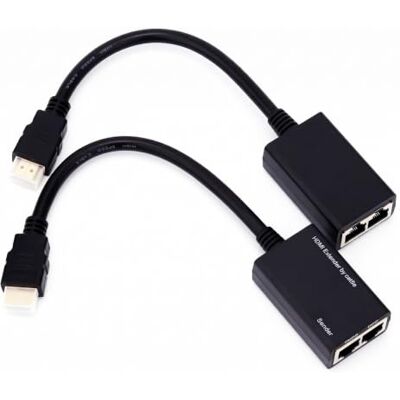 Bewinner Ripetitore di Estensione HDMI 30M di CAT5e, mittente + Ricevitore, TMDS DDC su RJ45 CAT5e CAT6 Adattatore di Estensione Balun Ethernet LAN Balun Fino a 1080P Supporta 3D, Nero Bewinner Ripetitore di Estensione HDMI 30M di CAT5e, mittente + Ricevitore, TMDS DDC su RJ45 CAT5e CAT6 Adattatore di Estensione Balun Ethernet LAN Balun Fino a 1080P Supporta 3D, Nero