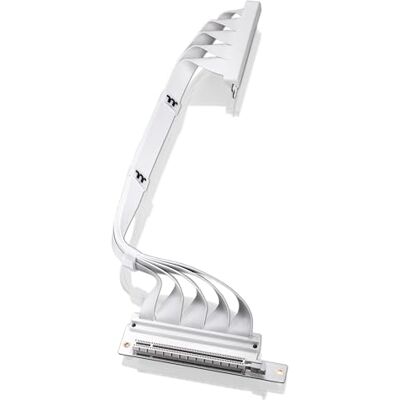 Thermaltake Cavo riser PCIe 4.0 con connettori a 90°; bianco; trasmissione ad alta velocità da 16 Gbps; 400 mm; schermatura EMI; AC-077-CO6OTN-C1; 3 anni di garanzia Thermaltake Cavo riser PCIe 4.0 con connettori a 90°; bianco; trasmissione ad alta velocità da 16 Gbps; 400 mm; schermatura EMI; AC-077-CO6OTN-C1; 3 anni di garanzia
