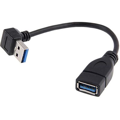 chenyang Cavo prolunga corto USB 3.0 da 6,3 pollici, cavo dati prolunga USB 3.0 maschio a femmina 90 gradi verso il basso per laptop, tastiera, mouse, unità flash, stampante chenyang Cavo prolunga corto USB 3.0 da 6,3 pollici, cavo dati prolunga USB 3.0 maschio a femmina 90 gradi verso il basso per laptop, tastiera, mouse, unità flash, stampante