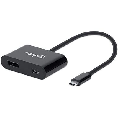 Manhattan Cavo da USB-C a DisplayPort 1.2 e USB-C (incluso l'alimentazione), 4K a 60Hz, 19,5 cm, nero, alimentazione a porta USB-C (60 W), maschio a femmina, garanzia a vita, confezione al dettaglio Manhattan Cavo da USB-C a DisplayPort 1.2 e USB-C (incluso l'alimentazione), 4K a 60Hz, 19,5 cm, nero, alimentazione a porta USB-C (60 W), maschio a femmina, garanzia a vita, confezione al dettaglio