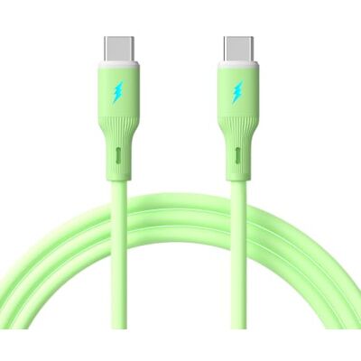 AKYGA AK-USB-69 Cavo USB C a USB C, 1 m, in silicone, verde, 60 W, USB 2.0, 480 Mbit/s, cavo di ricarica rapida AKYGA AK-USB-69 Cavo USB C a USB C, 1 m, in silicone, verde, 60 W, USB 2.0, 480 Mbit/s, cavo di ricarica rapida