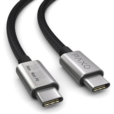 PAXO Cavo monitor USB C to C da 2 cm 100W USB 3.2 Gen2x2 20 Gbps supporta video 4k @ 60 Hz e cavo di ricarica rapida PD 3.0 per MacBook e laptop, nero PAXO Cavo monitor USB C to C da 2 cm 100W USB 3.2 Gen2x2 20 Gbps supporta video 4k @ 60 Hz e cavo di ricarica rapida PD 3.0 per MacBook e laptop, nero