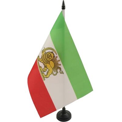 AZ FLAG Bandiera da Tavolo Iran antica 21x14 cm Base Plastica Uso interno bandiera da tavolo iraniana finitura cucita e bordi rinforzati con asta in plastica e base in plastica AZ FLAG Bandiera da Tavolo Iran antica 21x14 cm Base Plastica Uso interno bandiera da tavolo iraniana finitura cucita e bordi rinforzati con asta in plastica e base in plastica