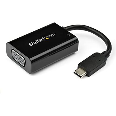 StarTech Adattatore USB-C a VGA, 1080p, 60W PD, Nero (CDP2VGAUCP) Convertitore Video per Monitor VGA, Ricarica e Alimentazione Pass-Through StarTech Adattatore USB-C a VGA, 1080p, 60W PD, Nero (CDP2VGAUCP) Convertitore Video per Monitor VGA, Ricarica e Alimentazione Pass-Through