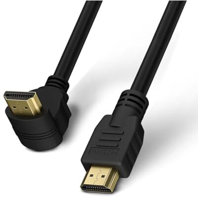 Techly 620850 Cavo HDMI™ High Speed con Ethernet A/A M/M Angolato 90° 1m Nero Techly 620850 Cavo HDMI™ High Speed con Ethernet A/A M/M Angolato 90° 1m Nero