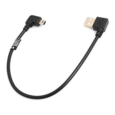 SYSTEM-S , Mini cavo USB con connettore angolare a 90°, tipo A (maschio) angolato di 90° a sinistra, cavo dati da 26 cm SYSTEM-S , Mini cavo USB con connettore angolare a 90°, tipo A (maschio) angolato di 90° a sinistra, cavo dati da 26 cm
