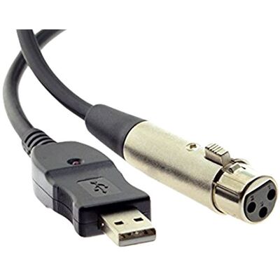 SYSTEM-S – USB A (maschio) a 3pin XLR (femmina) cavo adattatore microfono Mic Link 290 cm SYSTEM-S – USB A (maschio) a 3pin XLR (femmina) cavo adattatore microfono Mic Link 290 cm