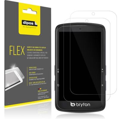 dipos FLEX 2x Pellicola Protettiva trasparente per Bryton Rider S810 Copertura Totale dello schermo al 100%, Anti-Shock, autorigenerante, senza bolle, anti impronte, autoadesiva dipos FLEX 2x Pellicola Protettiva trasparente per Bryton Rider S810 Copertura Totale dello schermo al 100%, Anti-Shock, autorigenerante, senza bolle, anti impronte, autoadesiva