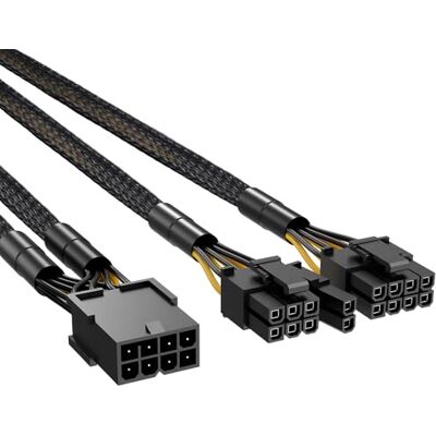 J&D 1-Pack Cavo Divisore GPU Alimentazione 60 Cm, Converti un Pcie 8 Pin in Doppio 8 Pin (6+2), Adattatore Femmina-Maschio con Guaina Termorestringente per PSU J&D 1-Pack Cavo Divisore GPU Alimentazione 60 Cm, Converti un Pcie 8 Pin in Doppio 8 Pin (6+2), Adattatore Femmina-Maschio con Guaina Termorestringente per PSU