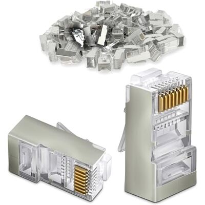 Waytex 37113 connettore RJ45 schermatura Confezione da 100 Trasparente Waytex 37113 connettore RJ45 schermatura Confezione da 100 Trasparente